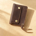 Minimalist Crazy Horse Leather Wallet, Slim Card Holder