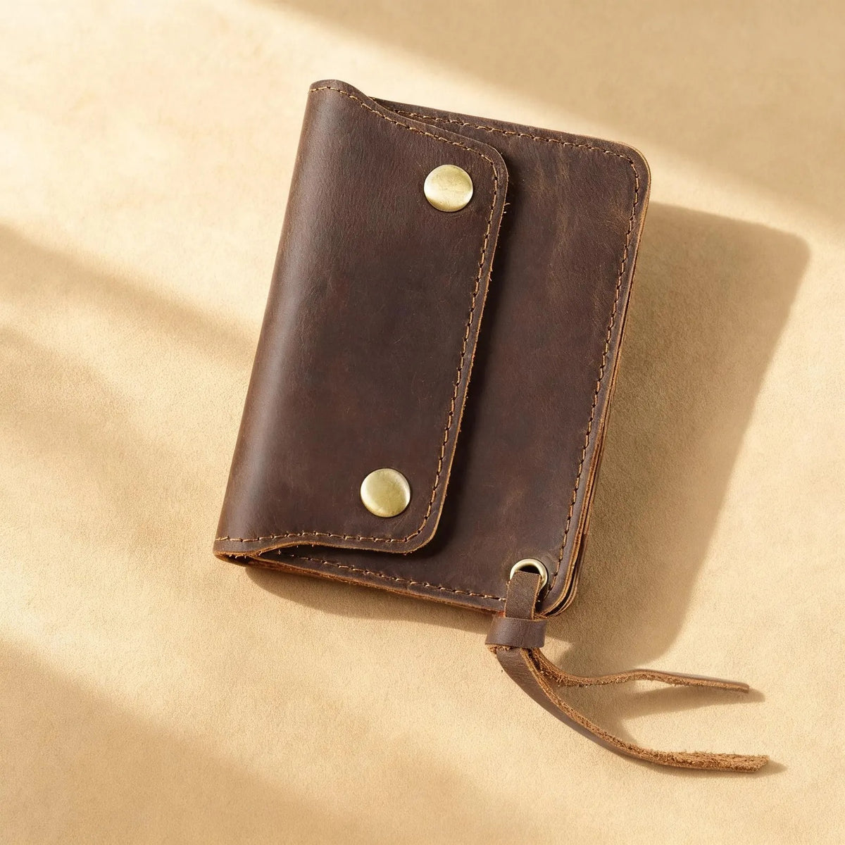 Minimalist Crazy Horse Leather Wallet, Slim Card Holder
