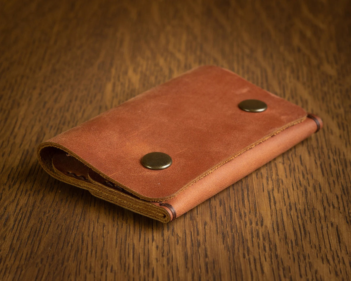 Minimalist Crazy Horse Leather Wallet, Slim Card Holder