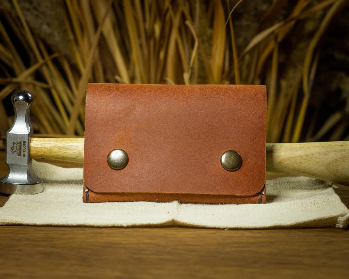 Minimalist Crazy Horse Leather Wallet, Slim Card Holder