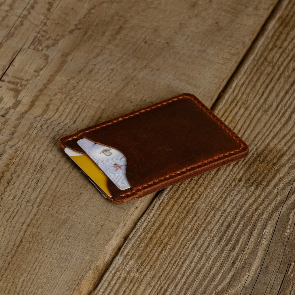 Handmade Leather Slim Card Holder: Minimalist Wallet