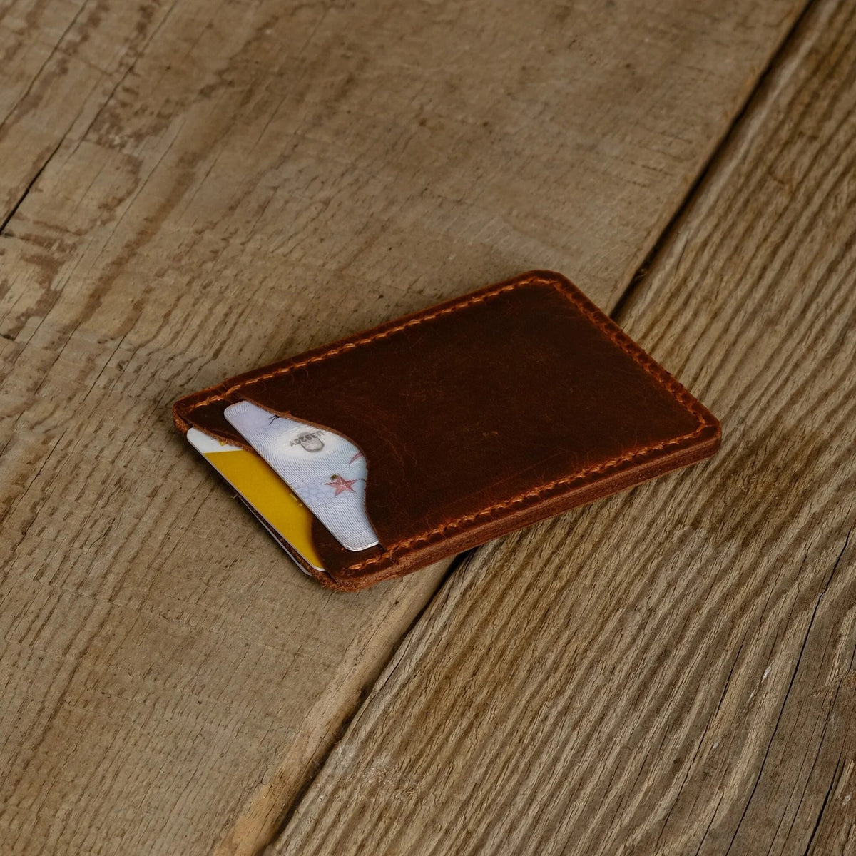 Handmade Leather Slim Card Holder: Minimalist Wallet