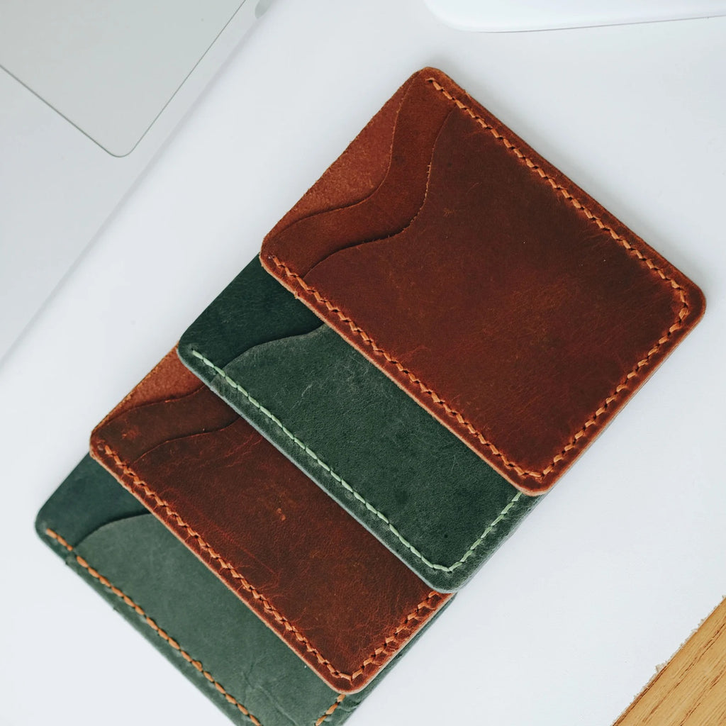 Handmade Leather Slim Card Holder: Minimalist Wallet