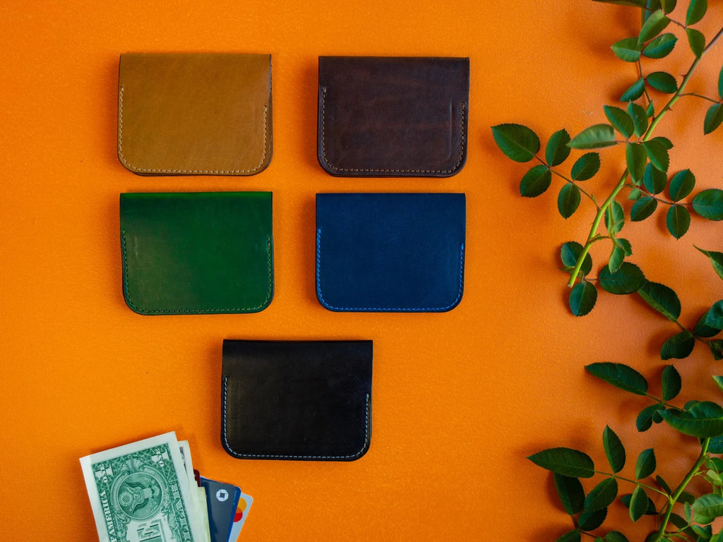 Bifold Mini Wallet, Leather Wallet, Card Holder, Unisex Wallet with Initials, Leather Purse, Gift for Him, Men Wallet