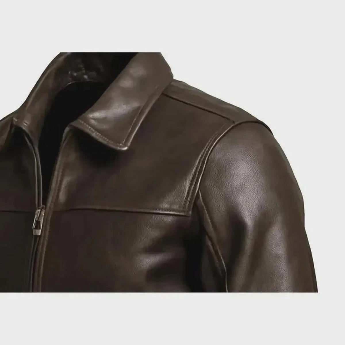 Men’s Brown Cowhide Genuine Leather Jacket Handmade Biker Style Outerwear