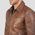 Classic Men's Real Leather Biker Jacket Handmade Cafe Racer Moto Coat