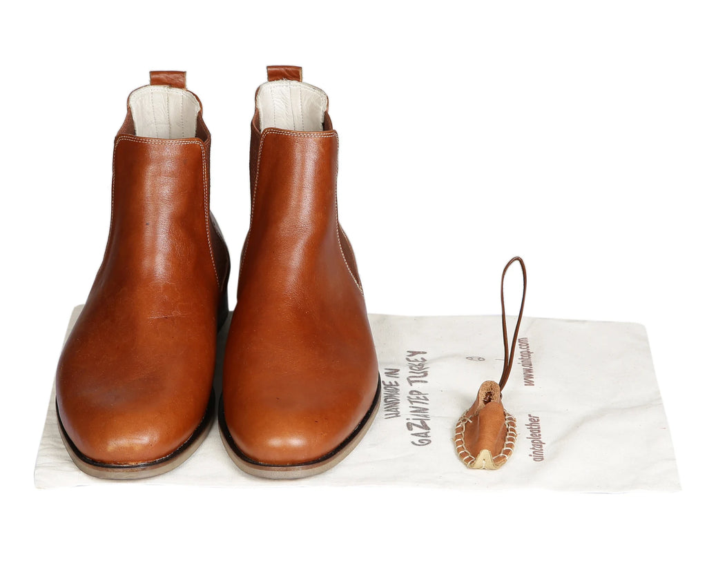 Men's Handmade Leather Chelsea Boots - Brown Ankle Dress Boots