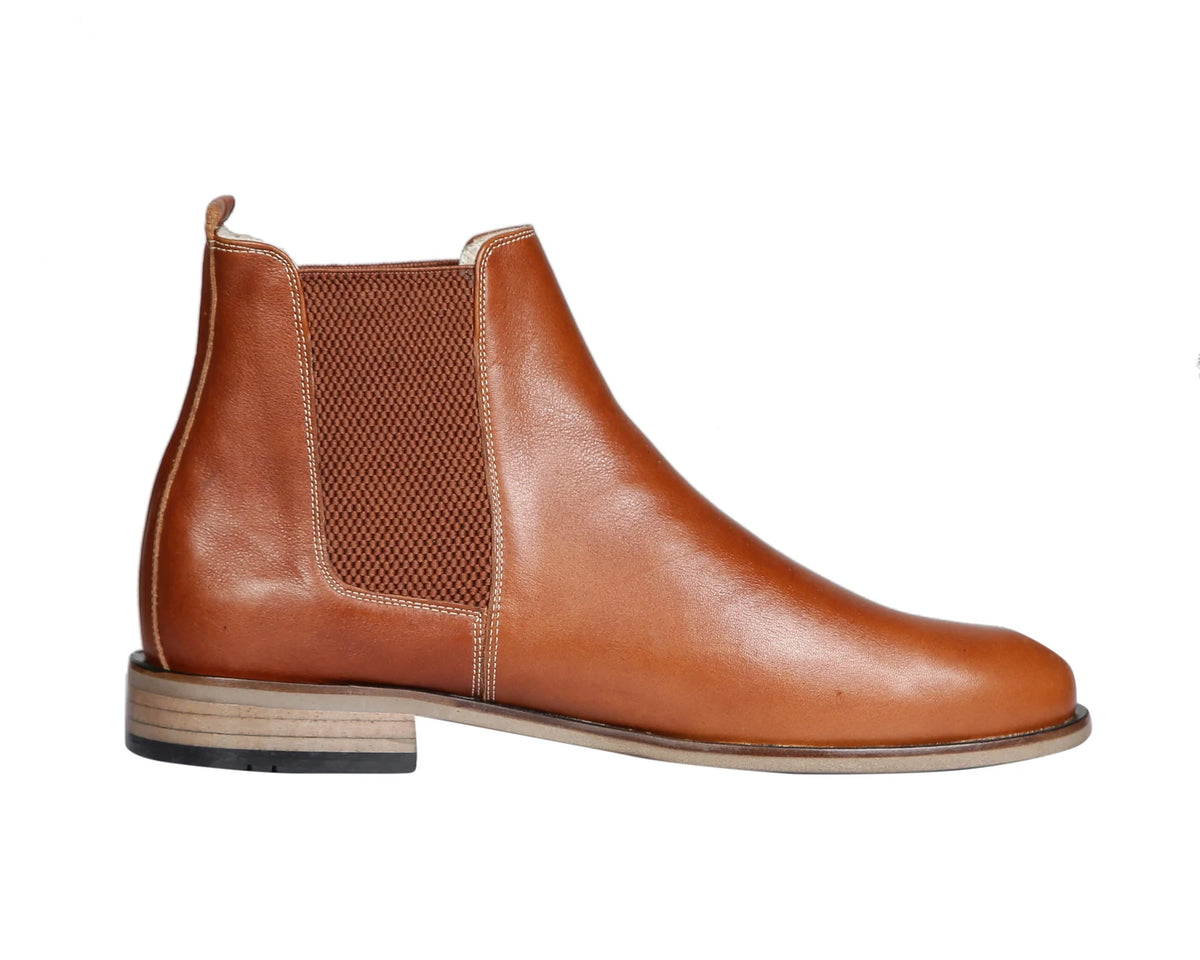 Men's Handmade Leather Chelsea Boots - Brown Ankle Dress Boots